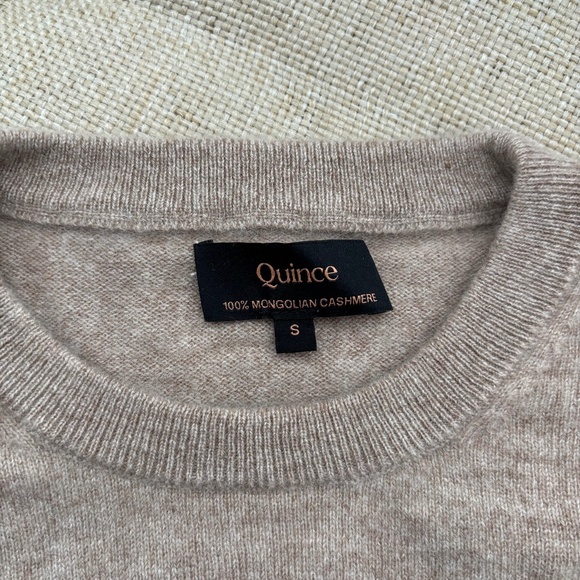 Quince 100% Mongolian Cashmere Crewneck Sweater in Tan - Picture 2 of 9